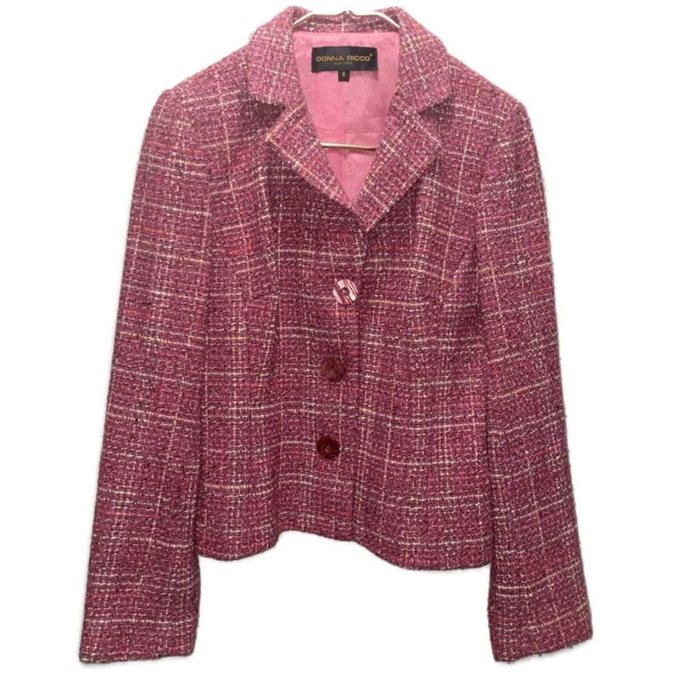 Donna Ricco Wool Blend Mauve Blazer size 8
